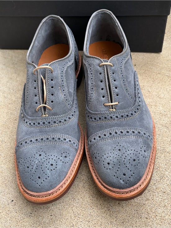 NEW! Allen Edmonds Strandmok Sz 9.5D Blue Suede Dainite Shoes 4634 Mens USA main image 4